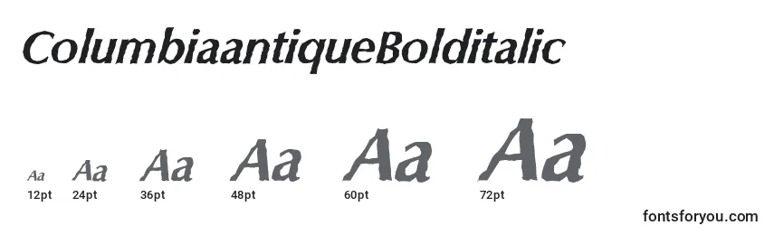ColumbiaantiqueBolditalic-fontin koot