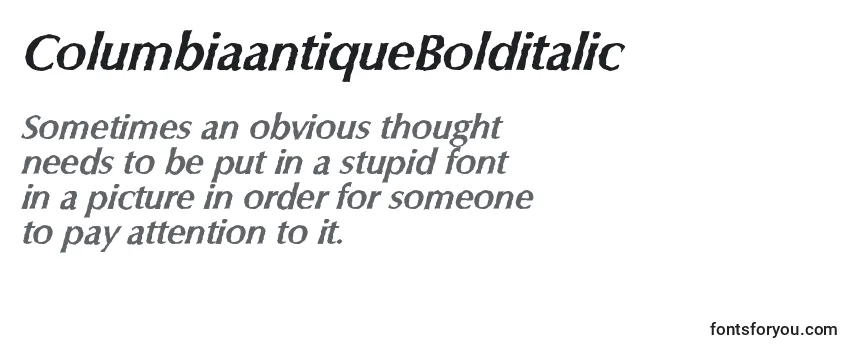 ColumbiaantiqueBolditalic Font