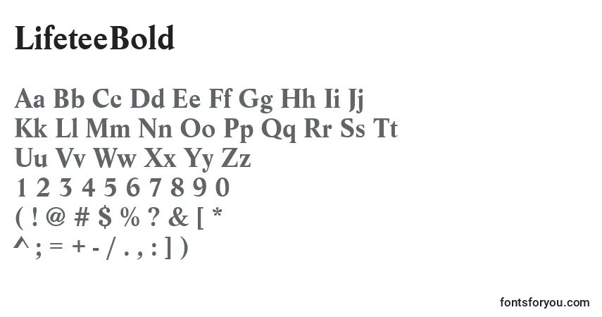 Fuente LifeteeBold - alfabeto, números, caracteres especiales
