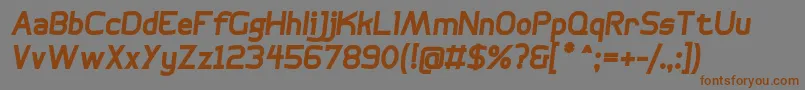 Czcionka BogotanaBoldItalic – brązowe czcionki na szarym tle