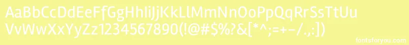 フォントRamblaRegular – 黄色い背景に白い文字