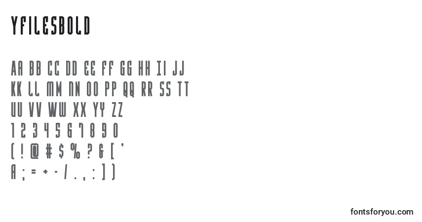 Schriftart Yfilesbold – Alphabet, Zahlen, spezielle Symbole