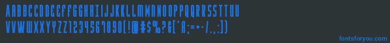 フォントYfilesbold – 黒い背景に青い文字