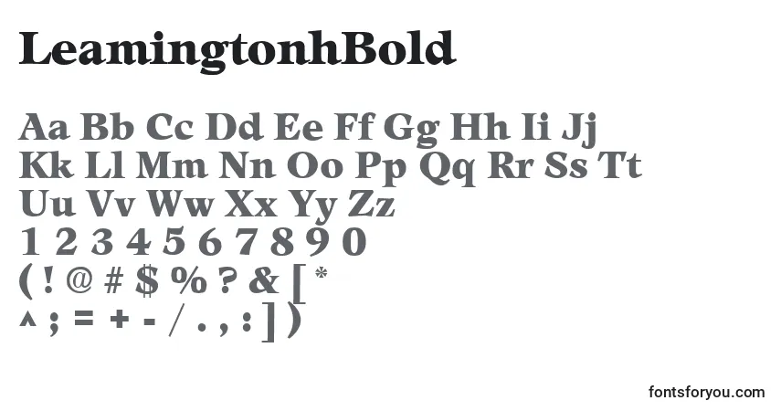 Czcionka LeamingtonhBold – alfabet, cyfry, specjalne znaki