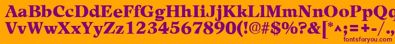 LeamingtonhBold Font – Purple Fonts on Orange Background