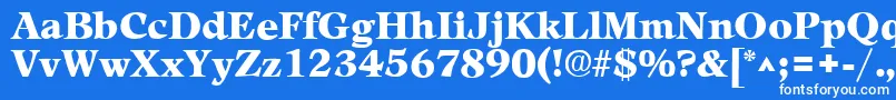 フォントLeamingtonhBold – 青い背景に白い文字