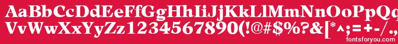 フォントLeamingtonhBold – 赤い背景に白い文字