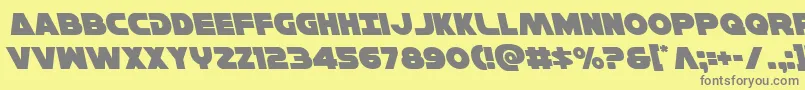 フォントHansolov3left – 黄色の背景に灰色の文字