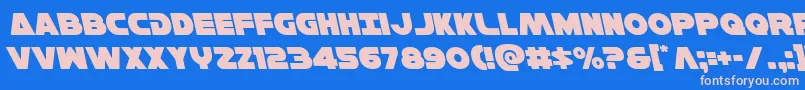 Hansolov3left Font – Pink Fonts on Blue Background