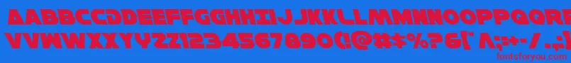 Hansolov3left Font – Red Fonts on Blue Background