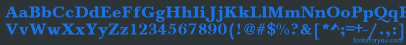 BaskervilleAZPsBold Font – Blue Fonts on Black Background