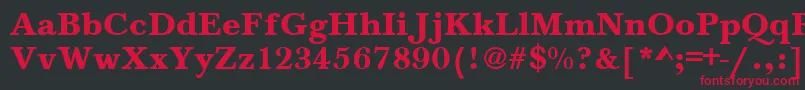フォントBaskervilleAZPsBold – 黒い背景に赤い文字