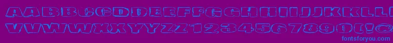 Haudankorva-Schriftart – Blaue Schriften auf violettem Hintergrund