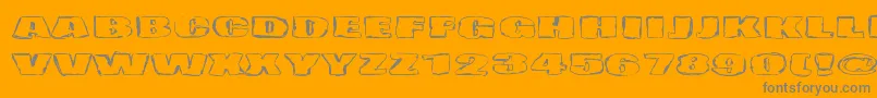 Haudankorva-Schriftart – Graue Schriften auf orangefarbenem Hintergrund