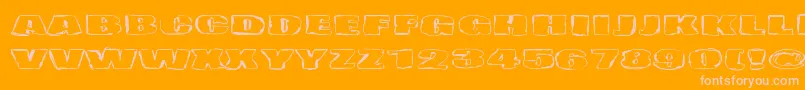 Haudankorva-Schriftart – Rosa Schriften auf orangefarbenem Hintergrund