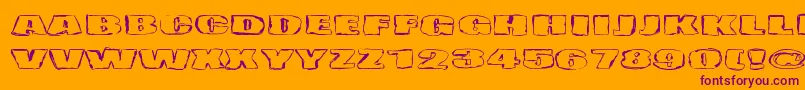 Haudankorva-Schriftart – Violette Schriften auf orangefarbenem Hintergrund