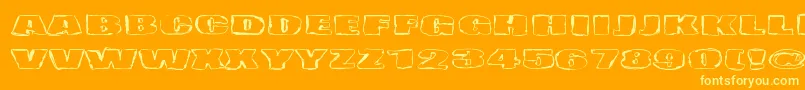 Haudankorva-Schriftart – Gelbe Schriften auf orangefarbenem Hintergrund