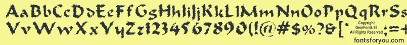 Old Oak Font – Black Fonts on Yellow Background