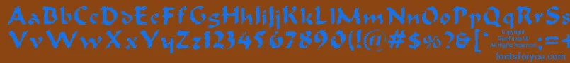 Old Oak Font – Blue Fonts on Brown Background