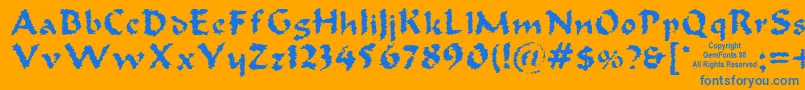 Old Oak Font – Blue Fonts on Orange Background