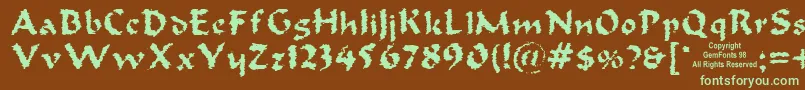 Old Oak Font – Green Fonts on Brown Background