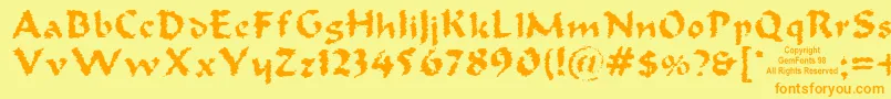 Old Oak Font – Orange Fonts on Yellow Background
