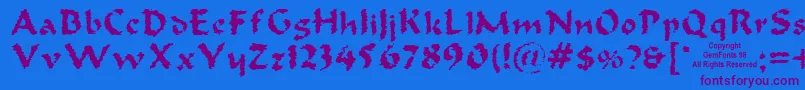 Old Oak Font – Purple Fonts on Blue Background