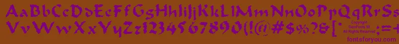 Old Oak Font – Purple Fonts on Brown Background