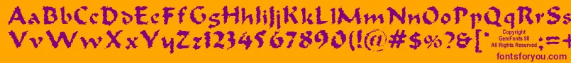 Old Oak Font – Purple Fonts on Orange Background