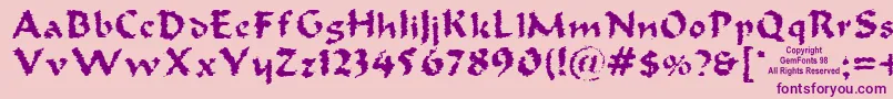 Old Oak Font – Purple Fonts on Pink Background