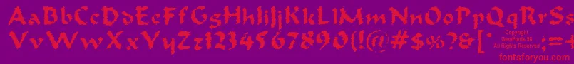Old Oak Font – Red Fonts on Purple Background
