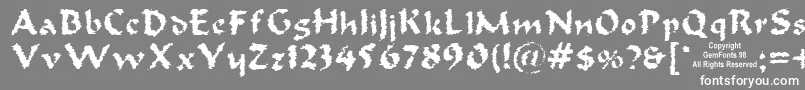 Old Oak-Schriftart – Weiße Schriften auf grauem Hintergrund