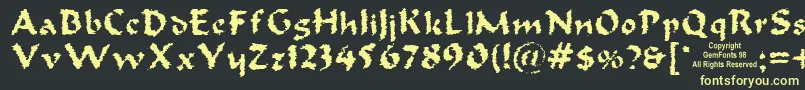 Old Oak Font – Yellow Fonts on Black Background