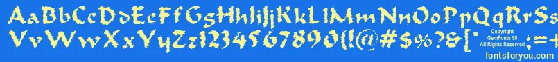 Old Oak Font – Yellow Fonts on Blue Background