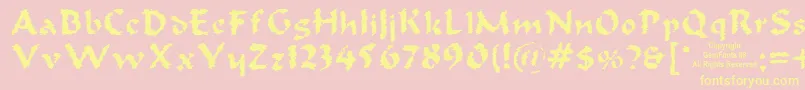 Old Oak Font – Yellow Fonts on Pink Background