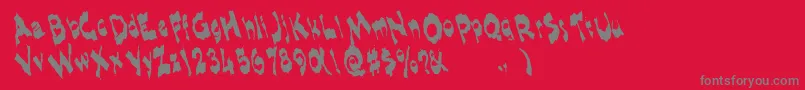 フォントShlophappyremix – 赤い背景に灰色の文字