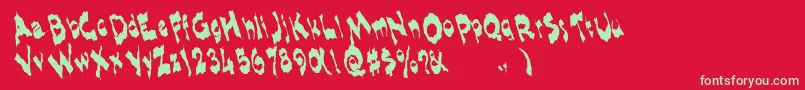 フォントShlophappyremix – 赤い背景に緑の文字