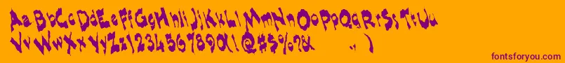 Shlophappyremix-Schriftart – Violette Schriften auf orangefarbenem Hintergrund