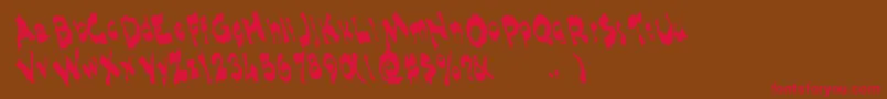 Shlophappyremix Font – Red Fonts on Brown Background