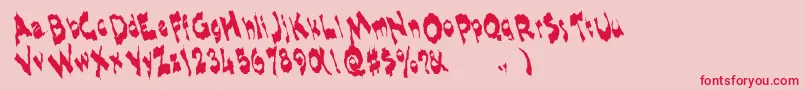 Shlophappyremix Font – Red Fonts on Pink Background