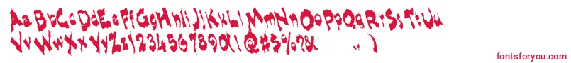 Shlophappyremix Font – Red Fonts on White Background
