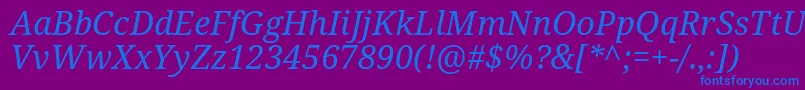 Droidserif Italic Font – Blue Fonts on Purple Background