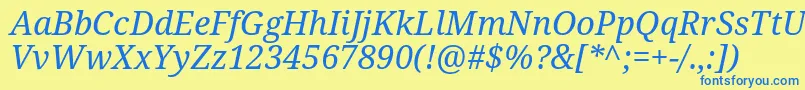 Droidserif Italic Font – Blue Fonts on Yellow Background