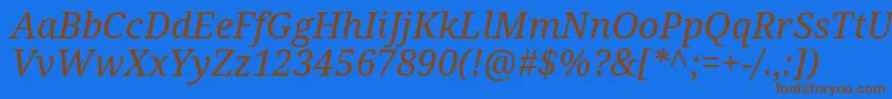 Droidserif Italic Font – Brown Fonts on Blue Background