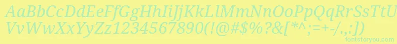 Droidserif Italic Font – Green Fonts on Yellow Background