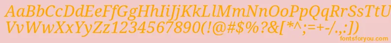 Droidserif Italic Font – Orange Fonts on Pink Background