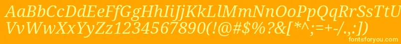 Droidserif Italic Font – Yellow Fonts on Orange Background