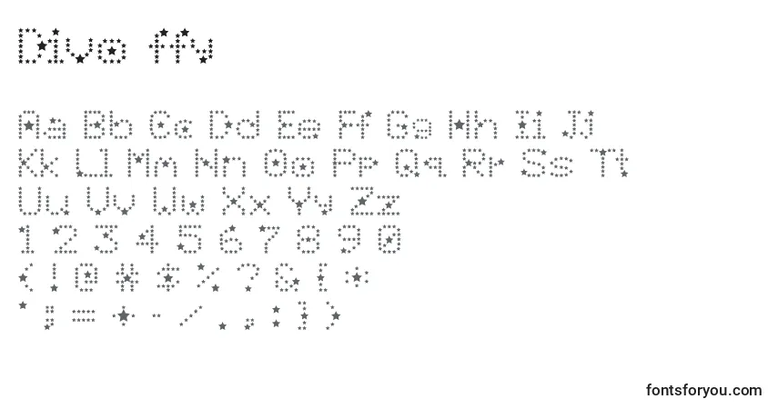 A fonte Divo ffy – alfabeto, números, caracteres especiais