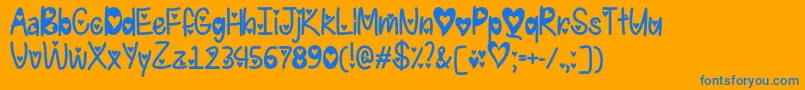 IFoundMyValentineHeartedOtf Font – Blue Fonts on Orange Background