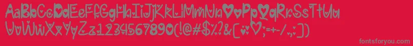 IFoundMyValentineHeartedOtf Font – Gray Fonts on Red Background